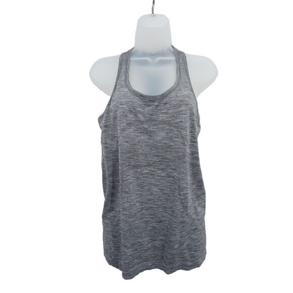 Lululemon Swiftly Tech Racerback Tank Top Heathered Slate Grey White Size 8 - Picture 1 of 9